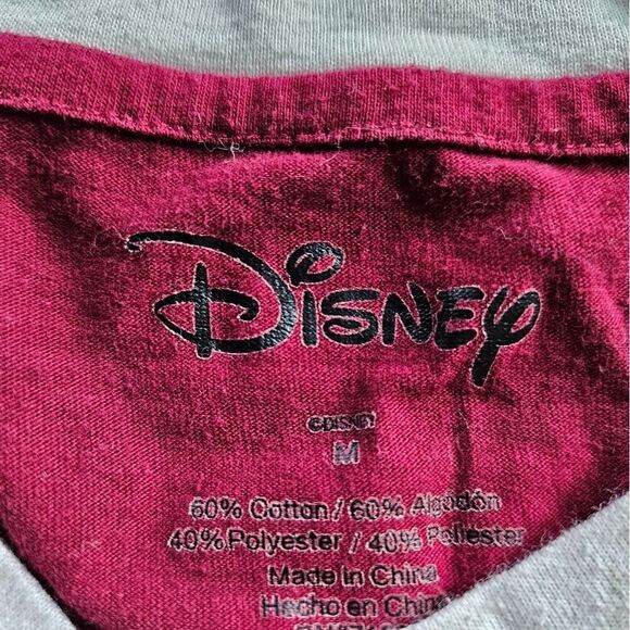 Disney Mickey Mouse Burgundy Rainbow Cropped T‑Shirt Women’s Medium 90s Tee - Picture 4 of 6